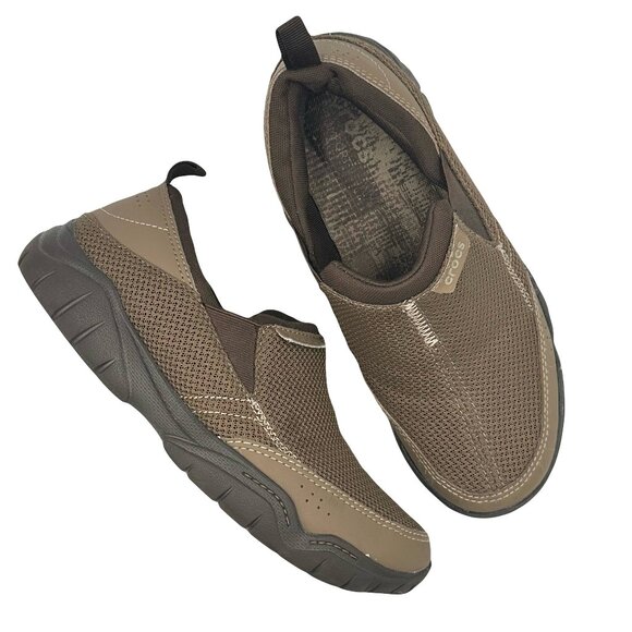 Crocs Swiftwater Edge Mesh Brown Slip On Loafers - Picture 1 of 6